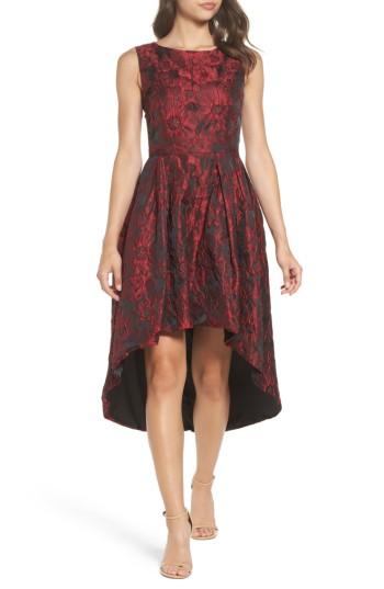 Women's Forest Lily Jacquard High/low Dress - Red