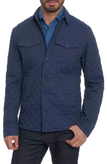Men's Robert Graham Lance Quilted Shirt Jacket - Blue