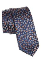 Men's Nordstrom Men's Shop Lafayette Floral Silk Tie, Size - Orange