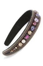 Tasha Chunky Crystal Embellished Headband, Size - Purple