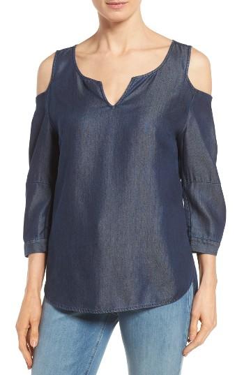 Women's Nydj Agnes Cold Shoulder Denim Top