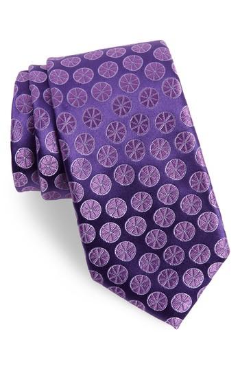 Men's Nordstrom Men's Shop Summer Slices Medallion Silk Tie, Size - Purple