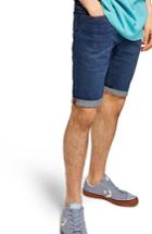 Men's Topman Skinny Fit Denim Shorts - Blue