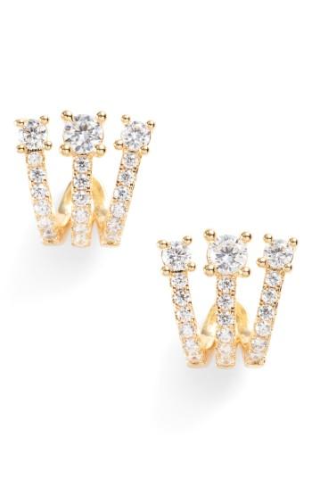 Women's Melinda Maria Katherine Crystal Huggie Earrings