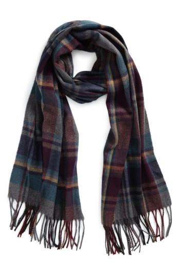 Women's Topshop Plaid Scarf, Size - Grey