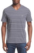 Men's Lacoste Stripe V-neck T-shirt (m) - Blue