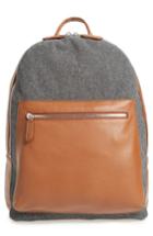 Men's Eleventy Flannel & Leather Backpack - Brown