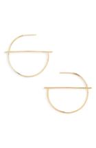 Women's Sterling Forever Half Geometric Hoop Earrings