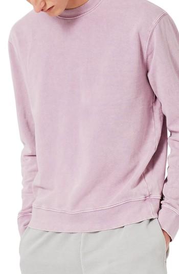 Men's Topman Washed Sweatshirt - Purple