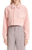 Women's Ganni Ridgewood Stretch Corduroy Jean Jacket Us / 34 Eu - Pink