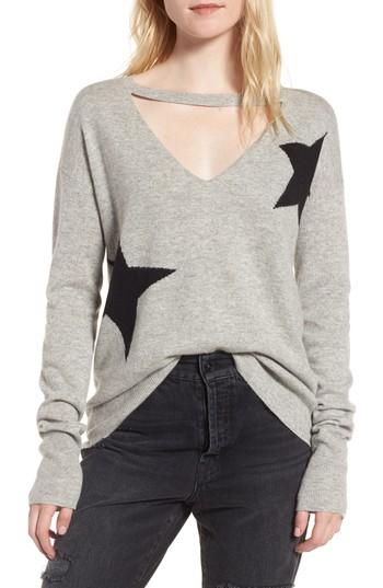 Women's Pam & Gela Cutout V-neck Sweater - Ivory