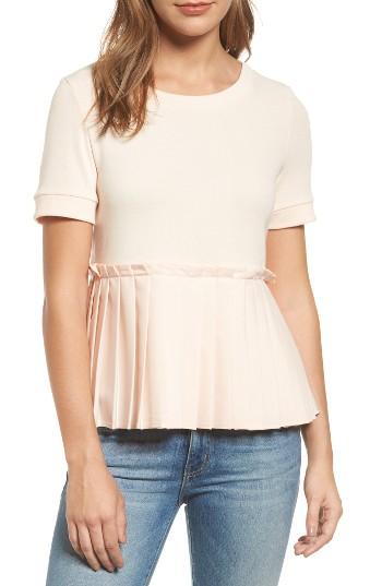 Women's Halogen Pleat Peplum Tee - Pink