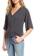 Women's Treasure & Bond Lace-up Tee, Size - Grey