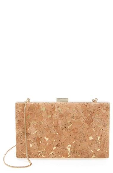 Sondra Roberts Floral Cork Clutch - Brown