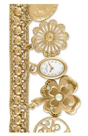 Women's Anne Klein Oval Case Charm Bracelet Watch