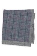 Men's Ted Baker London Patterned Wool Pocket Square, Size - Grey