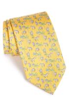 Men's Salvatore Ferragamo Zebra Print Silk Tie, Size - Yellow