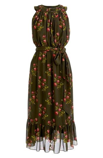 Women's J.crew Point Sur High Neck Ruffle Midi Dress - Green