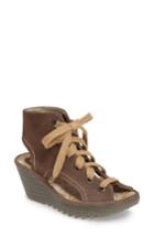 Women's Fly London Yaba Lace-up Platform Wedge .5-6us / 36eu - Beige