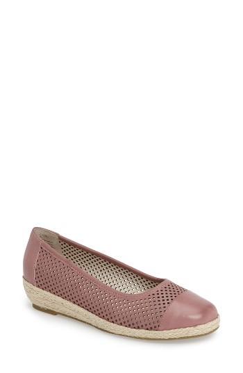 Women's David Tate Nadine Perforated Espadrille Wedge M - Pink