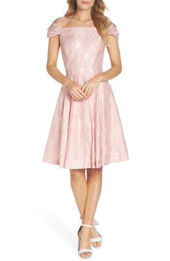 Women's Gal Meets Glam Collection Augusta Off The Shoulder Dress - Pink