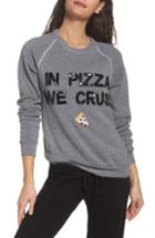 Women's Bow & Drape In Pizza We Crust Lounge Sweatshirt - Grey