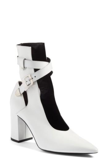 Women's Robert Clergerie X Self-portrait Kult Pointy Toe Bootie .5us / 39eu - White
