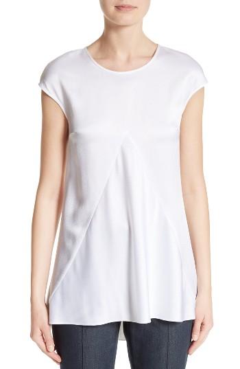 Women's St. John Collection Satin Back Crepe Top - White