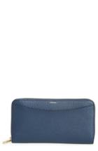 Women's Skagen Leather Continental Zip Wallet - Blue