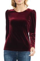 Women's Vince Camuto Puff Shoulder Velvet Top, Size - Red