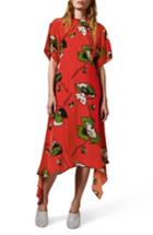Women's Topshop Boutique Poppy Godet Silk Dress Us (fits Like 0) - Red