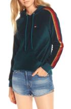 Women's Aviator Nation Classic Velour Hoodie - Blue/green