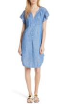 Women's Joie Fermina Ruffle Sleeve Linen Dress - Blue