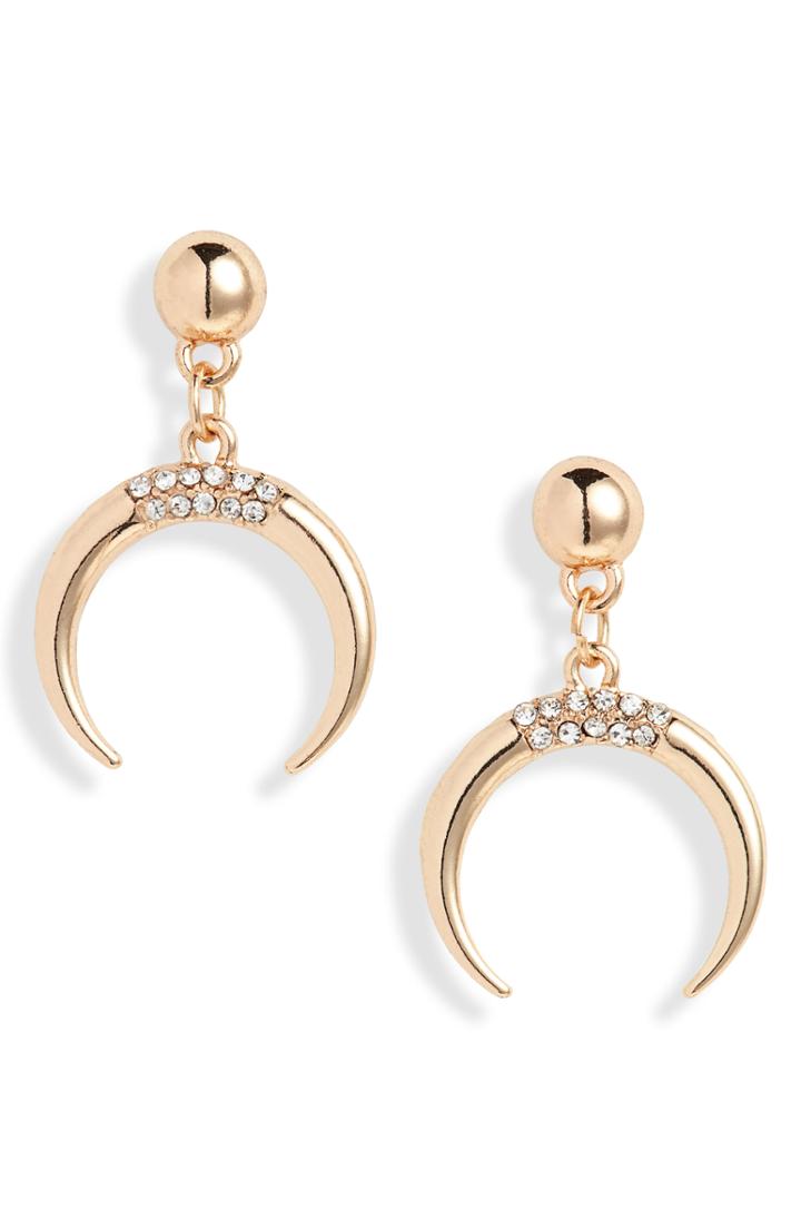 Women's Stella + Ruby Crystal Embellished Horn Drop Earrings