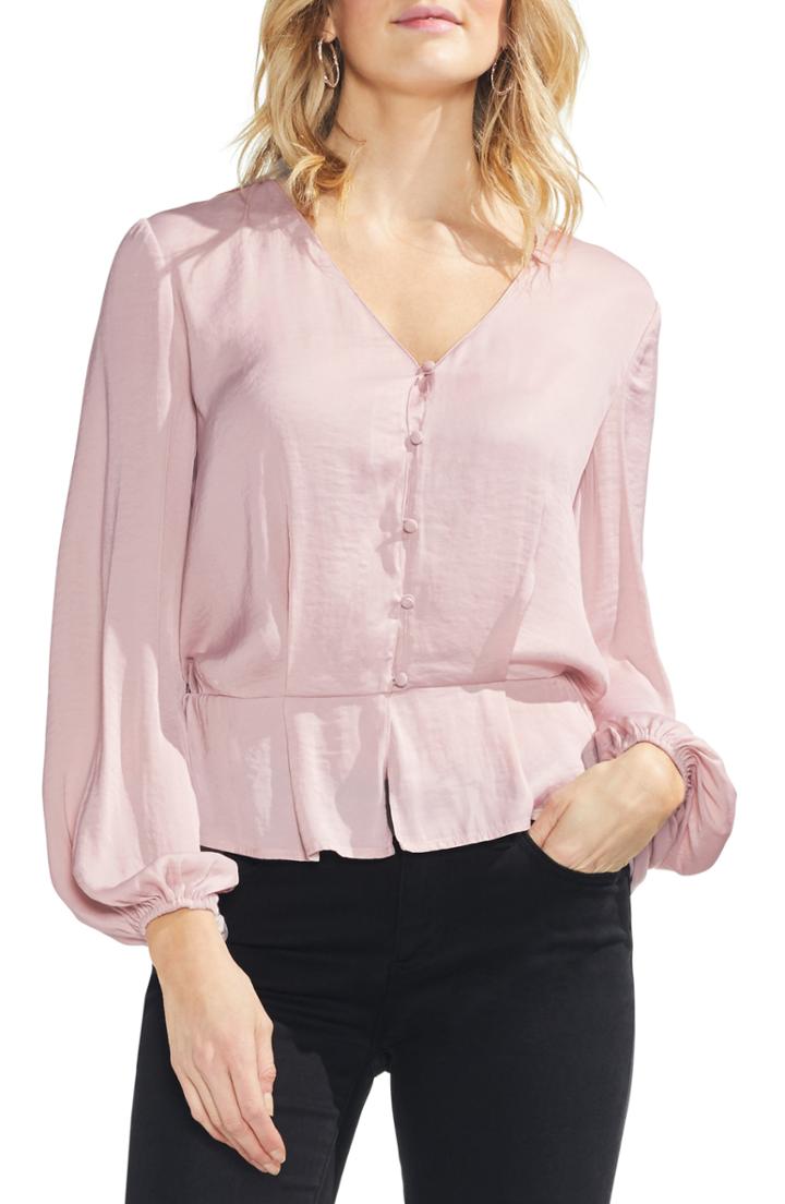 Women's Sanctuary Blouson Sleeve Cozy Top - Grey