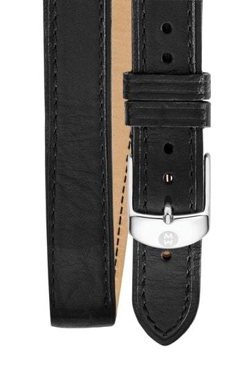 Women's Michele 16mm Double Wrap Leather Watch Strap