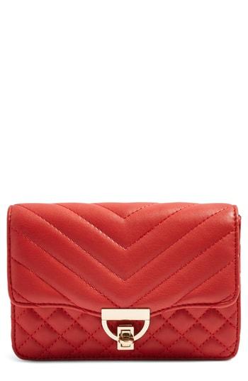 Topshop Prince Quilted Belt Bag - Red