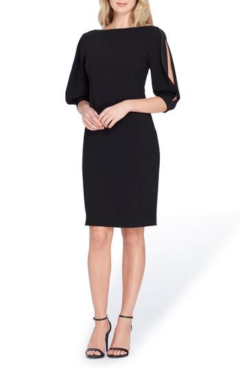 Women's Tahari Split Sleeve Midi Sheath Dress - Black