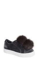 Women's Sam Edelman 'leya' Faux Fur Laceless Sneaker M - Grey