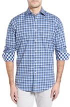 Men's Thomas Dean Classic Fit Funky Check Sport Shirt, Size - Blue