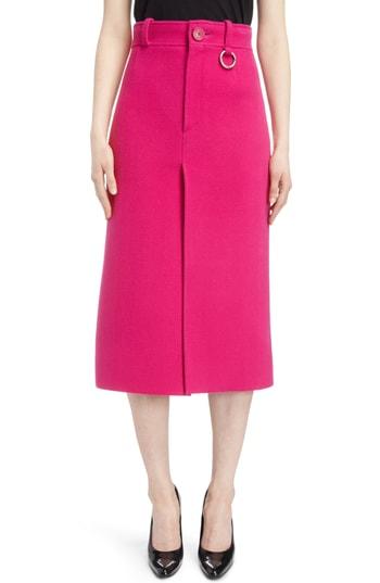 Women's Balenciaga Herringbone Weave Wool Blend Pencil Skirt Us / 36 Fr - Pink