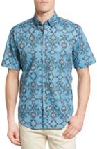Men's Reyn Spooner Aloha Nouveau Classic Fit Short Sleeve Print Sport Shirt - Blue