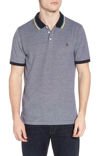 Men's Original Penguin Birdseye Tipped Pique Polo - White