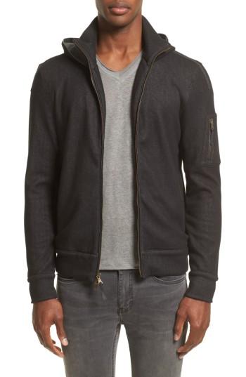 Men's John Varvatos Collection Denim Zip Hoodie - Black