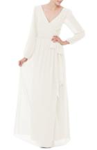 Women's Ceremony By Joanna August 'holly' Wrap Chiffon Gown - Ivory