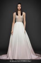 Women's Lazaro Beaded Bodice Satin Ballgown, Size - Pink