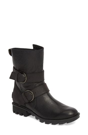 Women's Sorel Phoenix Moto Waterproof Boot M - Black