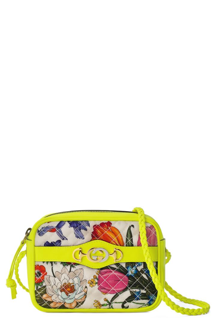 Gucci Flora Print Mini Crossbody Bag -