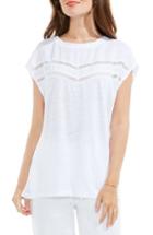 Women's Two By Vince Camuto Crochet Lace Trim Top - White