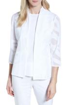 Women's Ming Wang Mesh Inset Jacquard Jacket - White